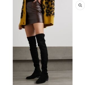 Stuart Weitzman Lowland Black Suede Over-the-knee Boots Size 8